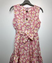 Meisjes jurk Jelka gebloemd roze wit 158/164