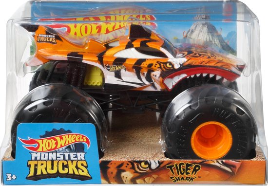 Hot Wheels Monster Trucks - Speelgoedvoertuig - Auto grote Tiger Shark