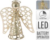 Sprankelende goudkleurige kerstengel - kerst - kerstversiering 15 cm hoog