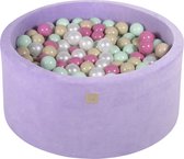 Ballenbak VELVET Violet - 90x40 incl. 300 ballen - Beige, Parel Wit, Licht Roze, Mint