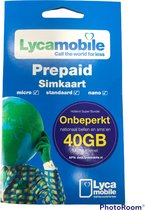 Lycamobile Onbeperkt Prepaid Simkaart (MiFi geschikt) (Holland Super Bundel)