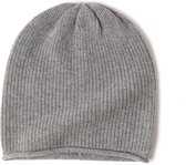 Hommard Cashmere Rib Stitch Beanie, 100% Cashmere, heren, dames, unisex, Grey, Grijs, Kasjmier