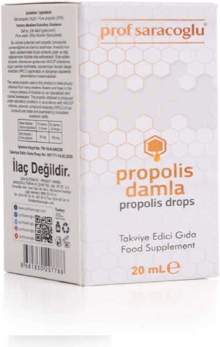 Goedkoopste Prof Saracoglu - Propolis 20 - Op Alcohol Gebaseerde 20mL