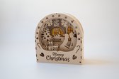 Kerstlichtje afbeelding koppeltje - Houten kerstdecoratie - Verlicht kerstdecoratie - kerst - Christmas