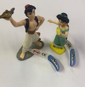 Vintage Aladdin speelset/taarttoppers - 2 stuks - kunststof - 7 cm - Bullyland.