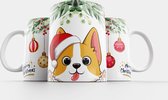 Mok border collie/spitz de Norrbotten kerstmis/merry Christmas hond type