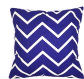 Kussenhoes Nina| Chevron| Zigzag| Marineblauw| 45 x 45 cm | Exclusief binnenkussen