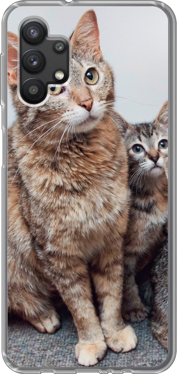 Telefoonhoesje Geschikt voor Samsung Galaxy A32 5G hoesje - Kat - Kittens - Vacht - Siliconen Telefoonhoesje Telefoonhoesje