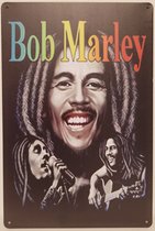 Bob Marley collage Reclamebord van metaal METALEN-WANDBORD - MUURPLAAT - VINTAGE - RETRO - HORECA- BORD-WANDDECORATIE -TEKSTBORD - DECORATIEBORD - RECLAMEPLAAT - WANDPLAAT - NOSTAL