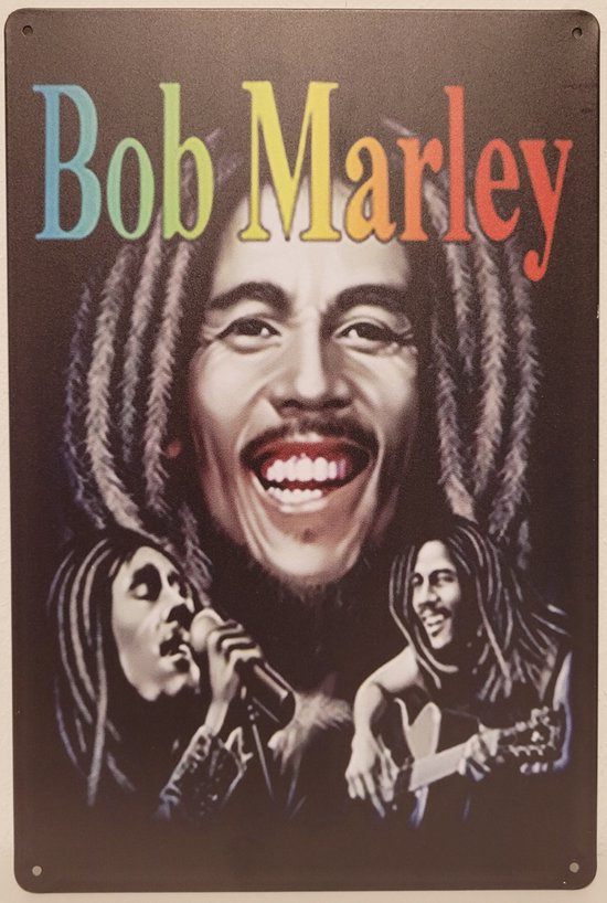 Bob Marley collage Reclamebord van metaal METALEN-WANDBORD - MUURPLAAT - VINTAGE - RETRO - HORECA- BORD-WANDDECORATIE -TEKSTBORD - DECORATIEBORD - RECLAMEPLAAT - WANDPLAAT - NOSTALGIE -CAFE- BAR -MANCAVE- KROEG- MAN CAVE