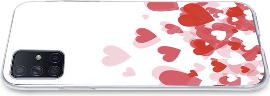 Coque Samsung Galaxy A71 - une pluie de coeurs - Siliconen