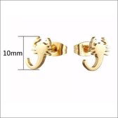 Aramat jewels ® - Zweerknopjes oorbellen schorpioen goudkleurig chirurgisch staal 10mm