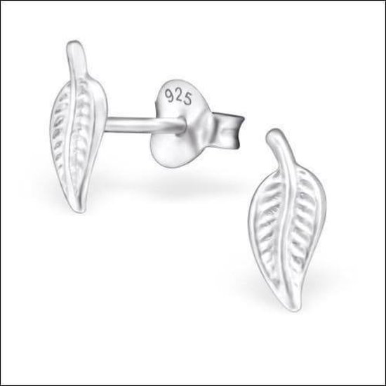 Aramat jewels ® - 925 sterling zilveren oorbellen blaadje 4mm x 9mm