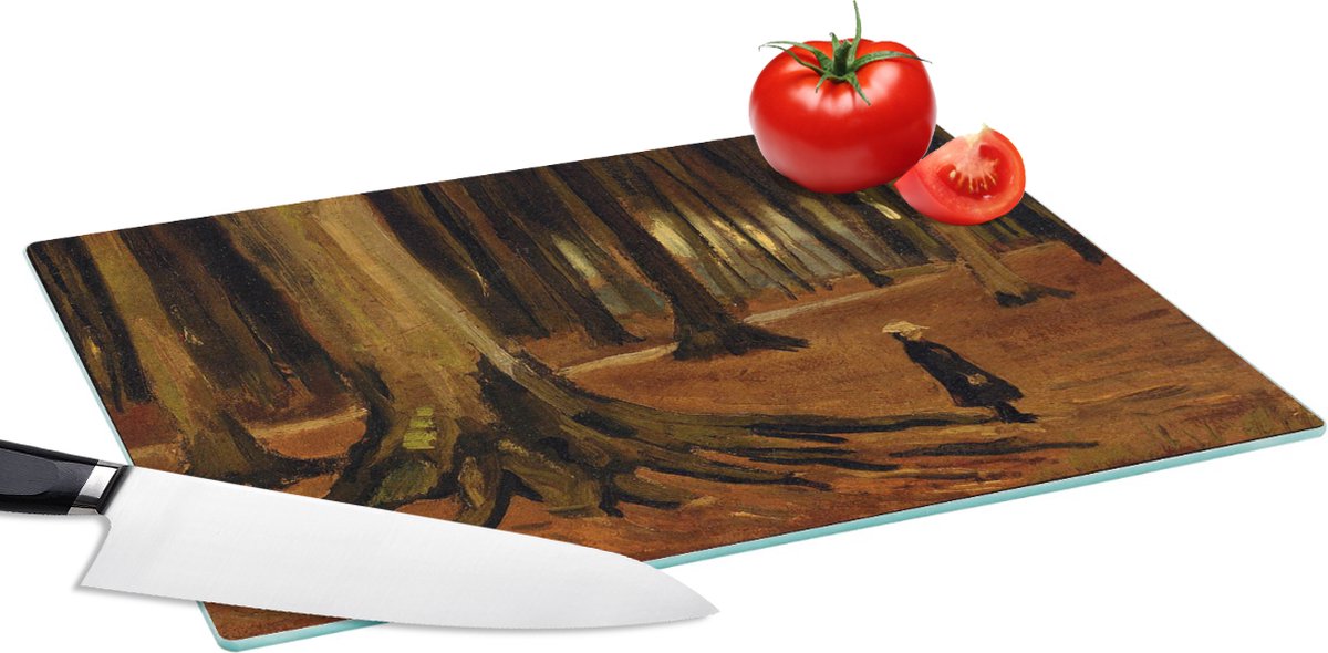 Glazen Snijplank - 39x28 - Meisje in de bossen - Vincent van Gogh - Snijplanken Glas