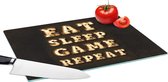 Glazen Snijplank - 39x28 - Gaming - Games - Quotes - Spreuken - Eat sleep game repeat - Snijplanken Glas