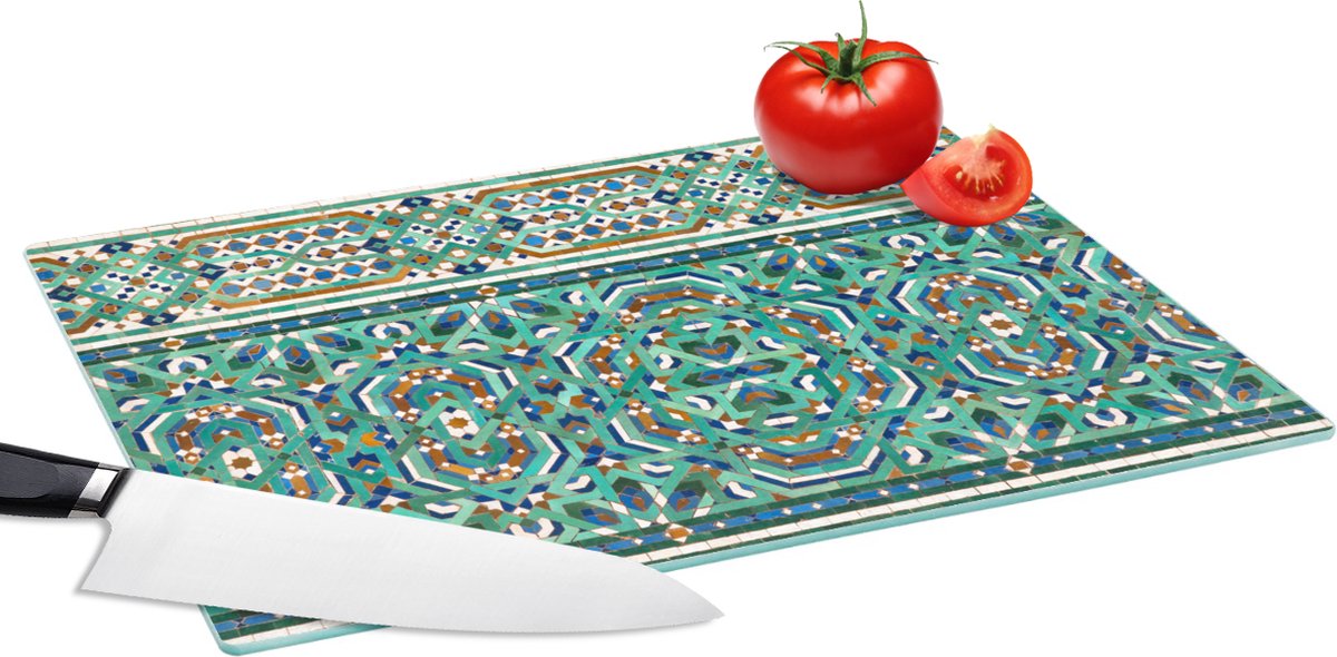 Glazen Snijplank - 39x28 - Een traditionele Marokkaanse mozaïekdecoratie - Snijplanken Glas