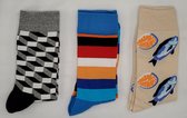 Crazy Soxx - 3 paar vrolijke Sokken - Grappige Sokken - Funny Socks - Humor - Happy