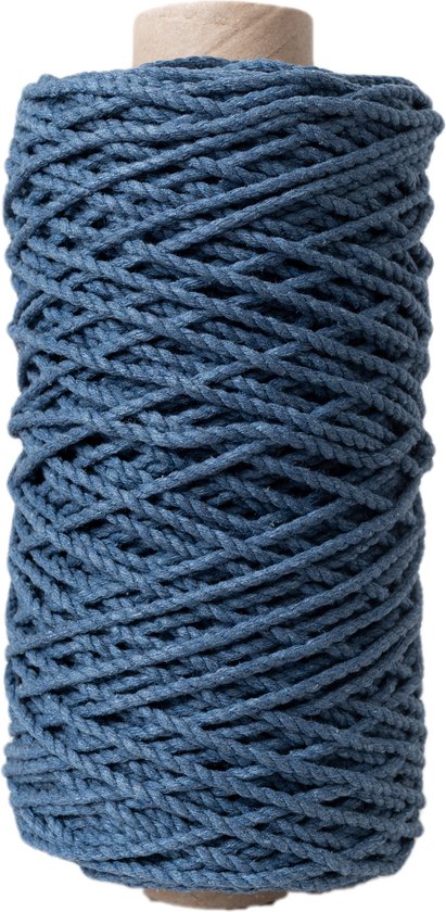 Katoen macramé touw - Macramé koord - Blauw - 3mm dik - 140 meter - 600  gram | bol.com