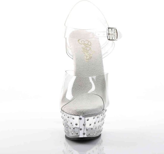 Pleaser Mules -41 Chaussures- STARDUST-608 US 11 Blanc / Argent