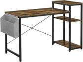 MIRA Home - Computerbureau - Bureau - Industrieel - Hout en Metaal - Vintage Bruin en Zwart - 130 x 55 x 90 cm