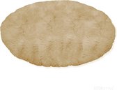 HOOMstyle Schapenvacht Reykjavik - Imitatie Dierenvel - Vloerkleed Rond - Ø95cm - Beige / Caramel