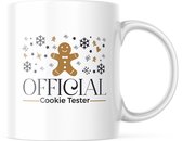 Kerst Mok met tekst: Official Cookie Tester | Kerst Decoratie | Kerst Versiering | Grappige Cadeaus | Koffiemok | Koffiebeker | Theemok | Theebeker