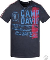 Camp David, t-shirt in vintage look met labelprint