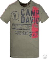 Camp David, t-shirt in vintage look met labelprint