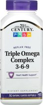 Omega 3-6-9 /90 stuks / 21st Century Vitamins / heart health support / Reflux free