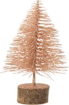 J-Line Kerstboom Deco Plastiek Glitter Oud Roze Extra Small  Set van 24 Stuks