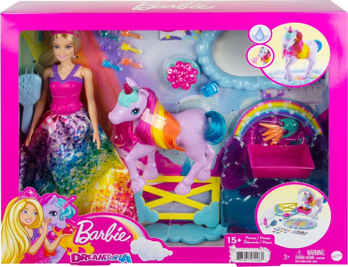 Nat Conform Dierentuin Barbie Dreamtopia Pop en Eenhoorn - Pop met Eenhoorn | bol.com