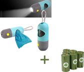 Femur - Hondenpoepzakjeshouder - Dispenser - LED-licht - 8 rollen poepzakjes