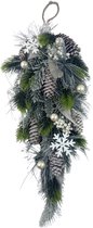 Landelijke kerst decoratie hanger - Snowflake pearl | 55 cm | Sfeervolle kerst versiering | Natuurlijke materialen | Wit