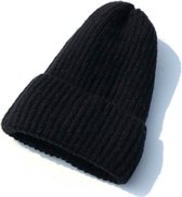 Gevoerde Muts Zwart | Wintermuts | Beanie | Damesmutsen en Herenmutsen | Acryl en Imitatiebont