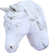 Tuinbeeld paardenhoofd (Wit)- decoratie voor binnen/buiten - beton