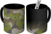 Magische Mok - Foto op Warmte Mok - Camouflage patroon met militaire kleuren - 350 ML