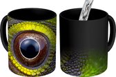 Magische Mok - Foto op Warmte Mok - Ogen - Reptiel - Groen - 350 ML