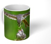 Mok - Koffiemok - Vogel dat haar jong voert - Mokken - 350 ML - Beker - Koffiemokken - Theemok