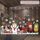Hoera Vrolijk Kerst Sticker / PVC Raam Sticker  / Decoratie / Sneeuwvlokken / Kerstman / Rendier