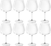 8x Gin tonic ballon glazen transparant 860 ml van onbreekbaar kunststof - Herbruikbaar - Wijnen wijnliefhebbers drinkglazen
