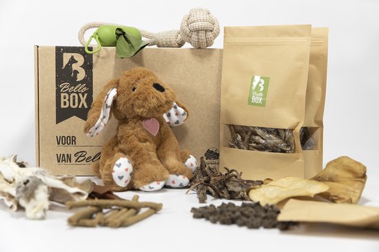 Bellobox puppy cadeaubox 100% natuurlijke hondensnacks - vrij van toevoegingen