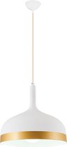 SK lighting 4483 - Moderne/industriële Hanglamp - 1x40W E27 - Ø:30 x H:120 cm - Wit/Goud