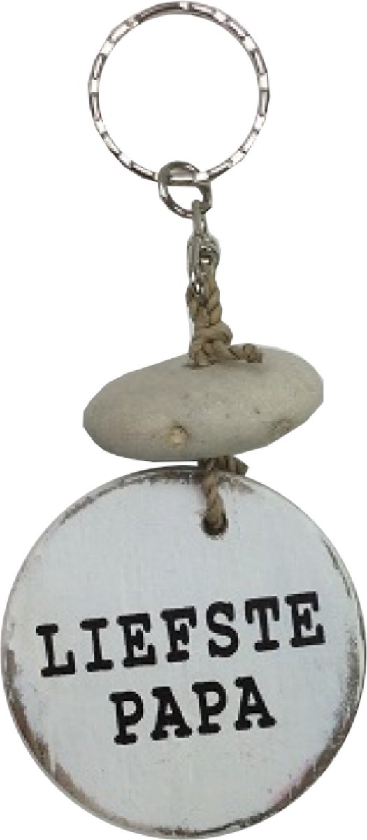 Cotton Counts - Sleutelhanger - Hout - Liefste papa