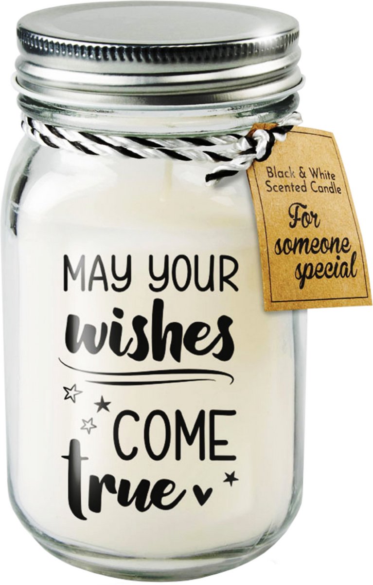 Black & White geurkaars - May your wishes