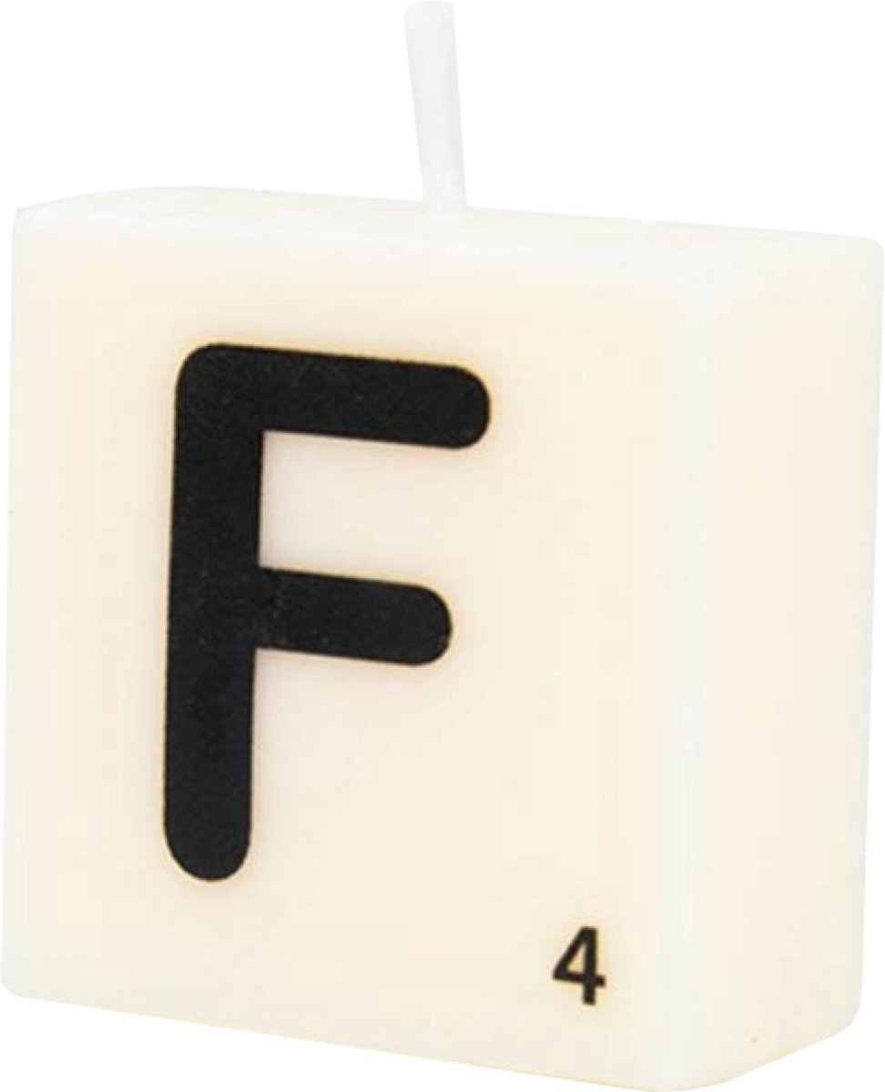 Paper dreams Letter Kaarsje - F Zwart wit