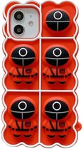 Apple iPhone SE 2020/ 8/ 7 Pop It Fidget Toy telefoonhoesje - Bekend van Netflix serie Squid Game - Gezien op TikTok - Soft case hoesje - Fidget Toys