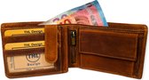 THL Design - Leren Portemonnee Heren - Portefeuille Billfold Heren – Vintage Leer - Bruin - Cadeau voor mannen