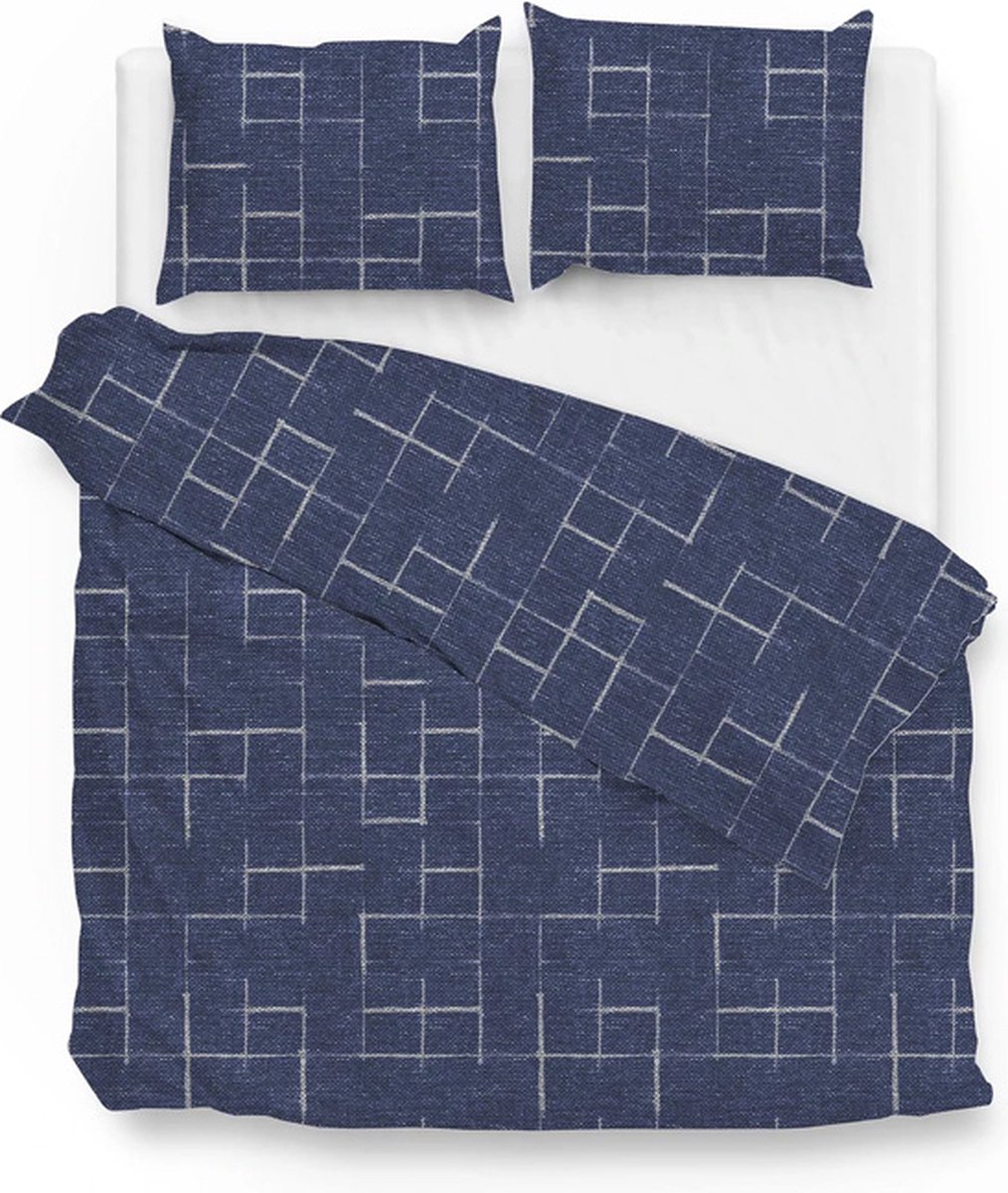 Zo! Home Zale Dekbedovertrek - Lits-jumeaux - 260x200/220 cm - Denim