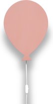 Houten wandlamp kinderkamer | Ballon - Roze (OUD) | toddie.nl