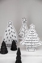 Maison d'Abri - Porseleinen kerstboompjes - Set van 3 - Wit
